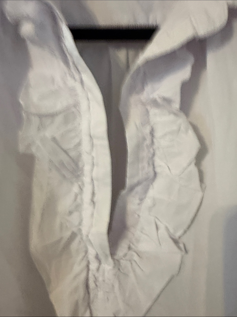 Women's White Ruffle-Trim Collared Blouse - Picture 2 of 5